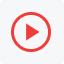 A red icon of a play button with a grey box