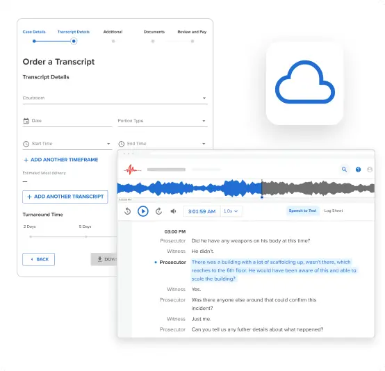 Screenshots of the user interface of For The Record's Cloud Platform