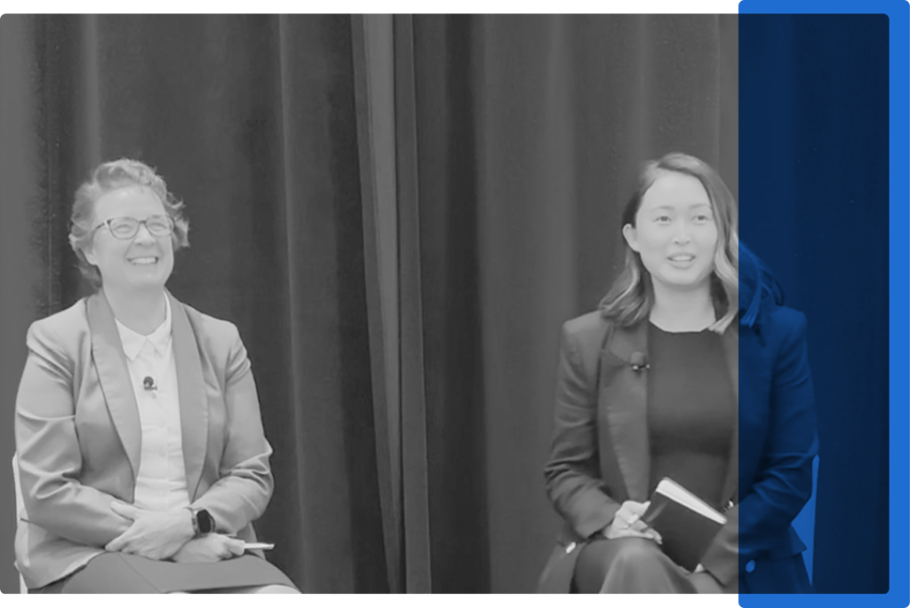 Two women on a panel